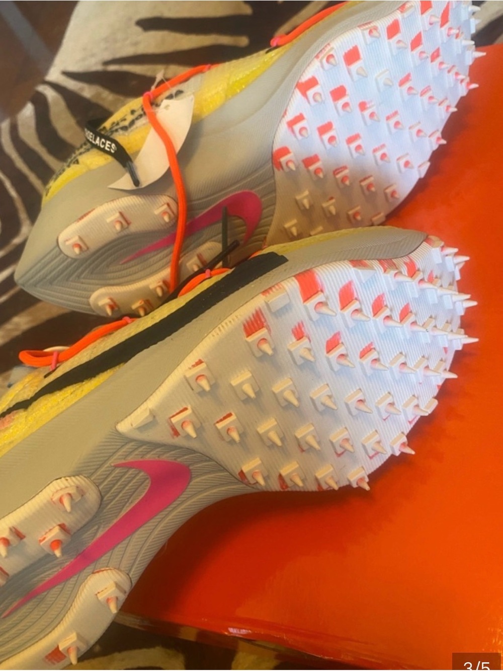 Yellow & Orange Spike Runner Sneakers 6.5 Nike vapor street